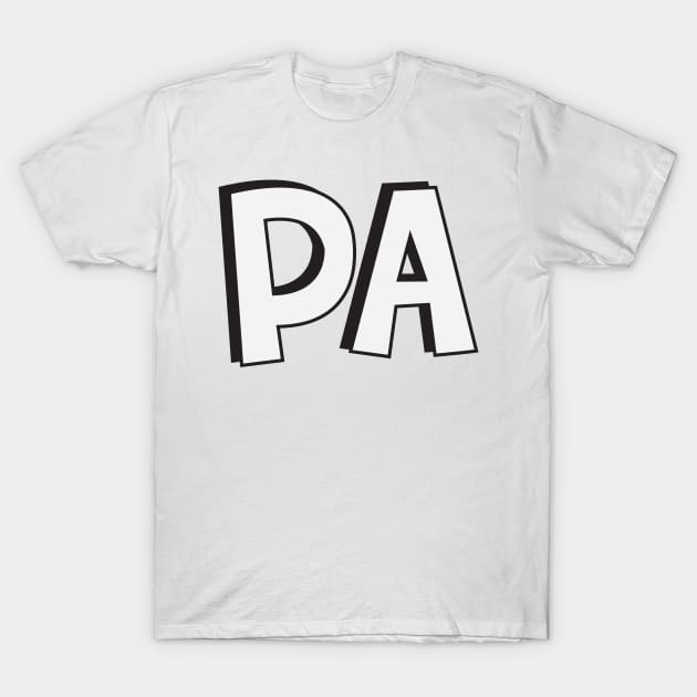 Film Crew On Set - PA - White Text - Front T-Shirt by LaLunaWinters